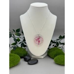 Handmade Delicate Dried Floral Pendant Necklace